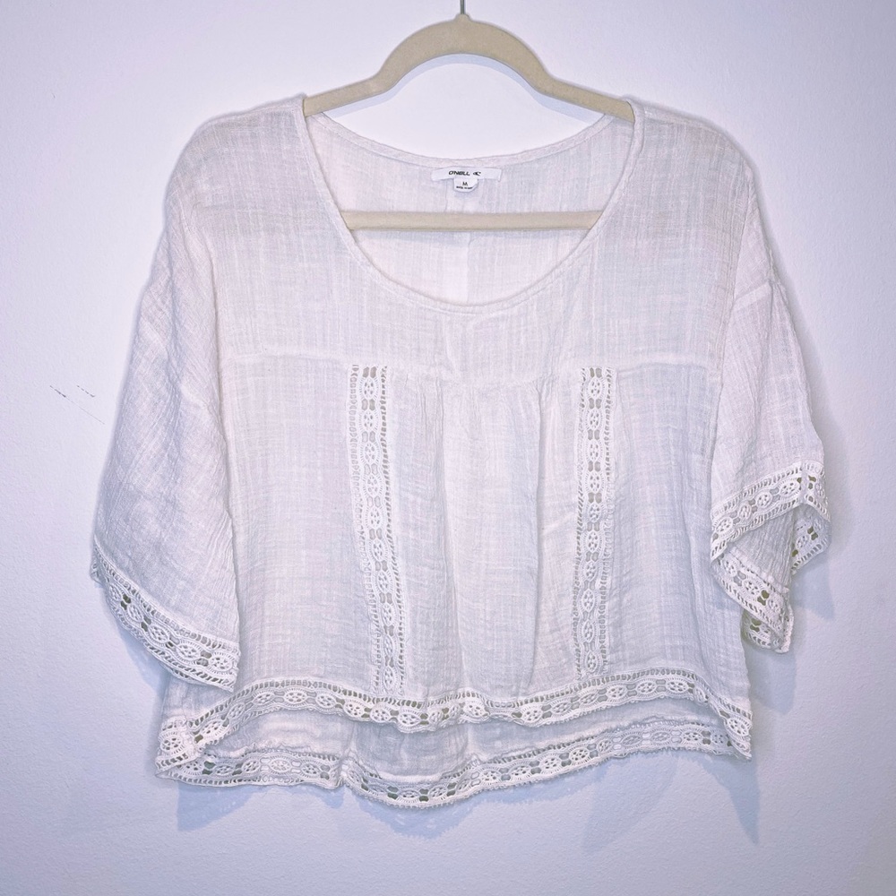 O’Neill white peasant blouse